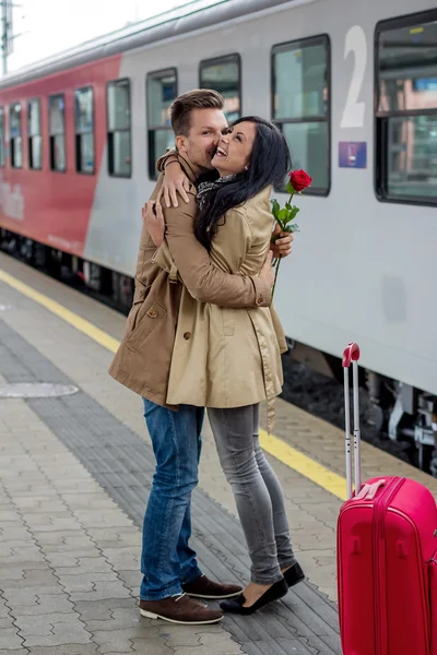 Llegada en tren —  Fotos de Stock