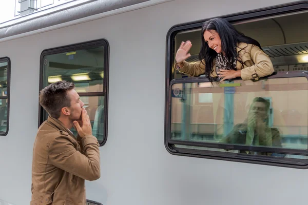 Aankomst met de trein — Stockfoto