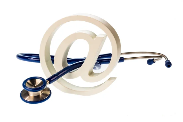 E-mail symbol and stethoscope — Stock Photo, Image