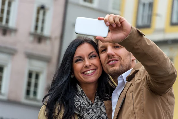 Selfie um par — Fotografia de Stock