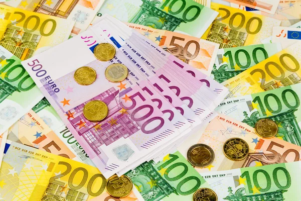 Many euro banknotes — Stock Photo, Image