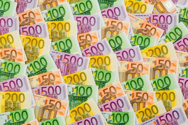 Vele euro-bankbiljetten — Stockfoto