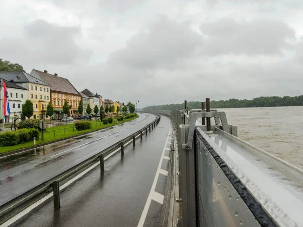 Flood in 2013, mauthausen, austria — Stock Photo, Image