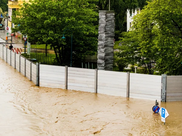 Powódź w roku 2013, linz, austria — Zdjęcie stockowe