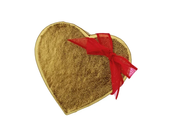 Heart-shaped box as a gift — Stock Photo, Image