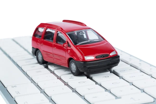 Car on copmputertastatur — Stock Photo, Image