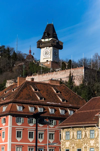 Austria, styria, graz, clock tower — Stock Photo, Image