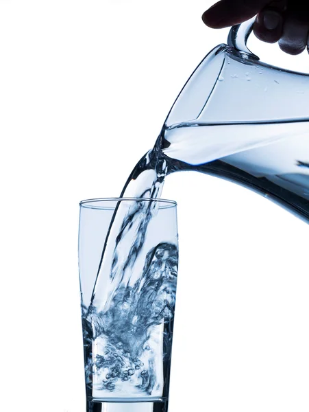 Sticlă cu apă și ulcior — Fotografie, imagine de stoc
