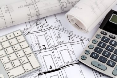 house plan with calculator clipart