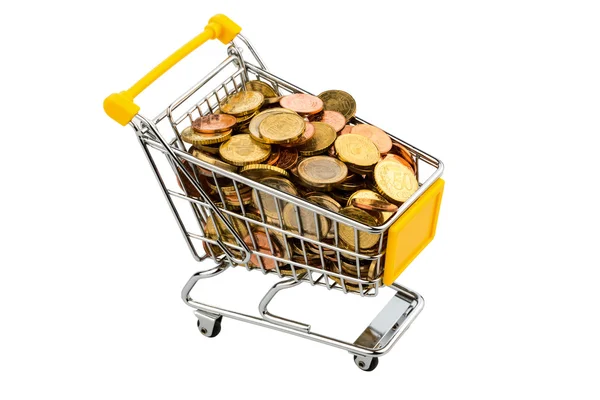 Shopping cart with money — Stock Photo, Image