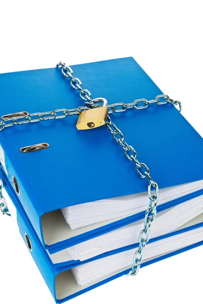 Closed file folder with chain — Stock Photo, Image