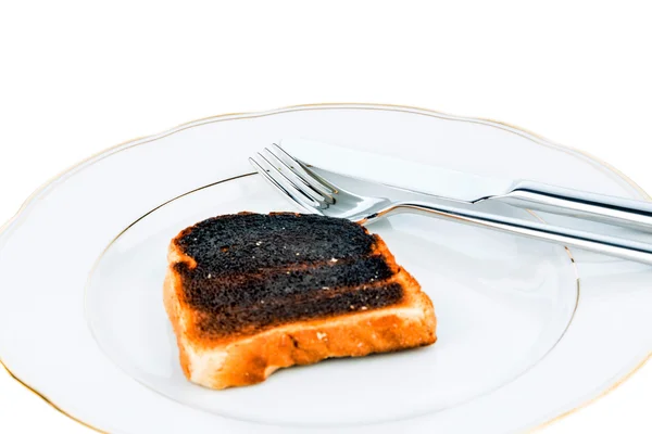 Burnt toast brödskivor — Stockfoto