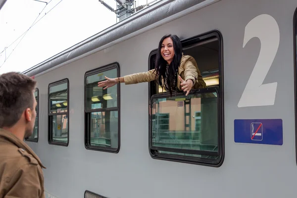เดินทางโดยรถไฟ — ภาพถ่ายสต็อก