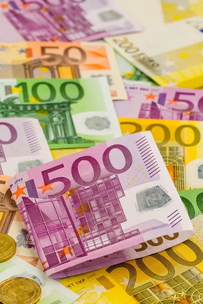 Numerose banconote in euro — Foto Stock