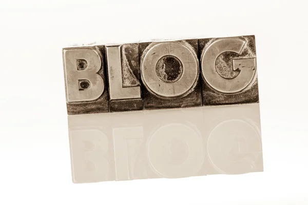 Blogg i bly bokstäver — Stockfoto