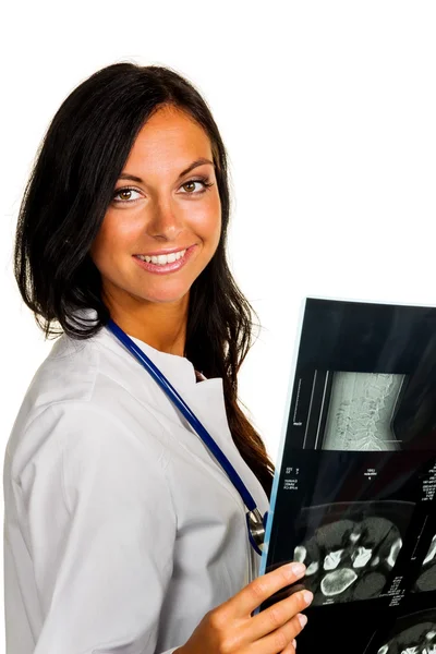 Médico mulher com imagem de raio-x — Fotografia de Stock