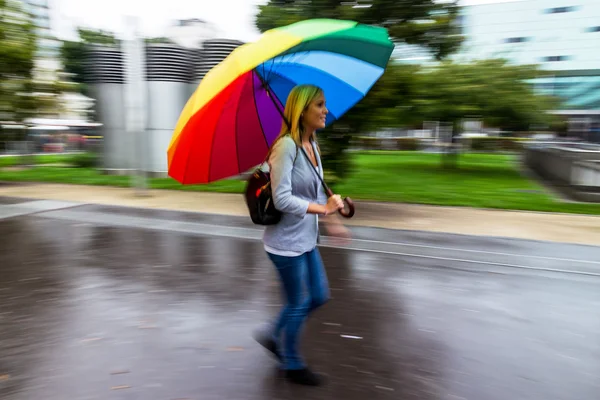 Жінка з парасолькою — стокове фото