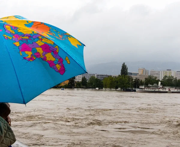 Översvämning i 2013, linz, Österrike — Stockfoto