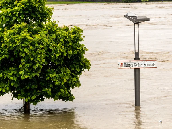 Inundação em 2013, linz, Áustria — Fotografia de Stock