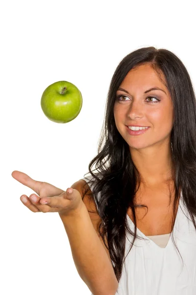 Woman with apple — Stock Photo, Image