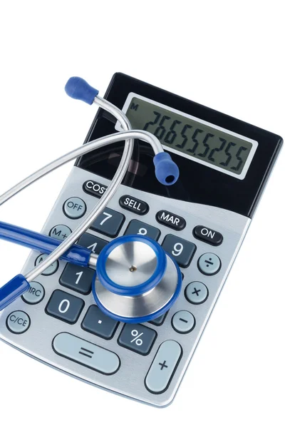 Estetoscopio y calculadora — Foto de Stock
