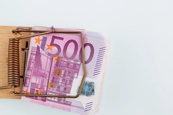 マウス トラップでユーロ紙幣 — ストック写真