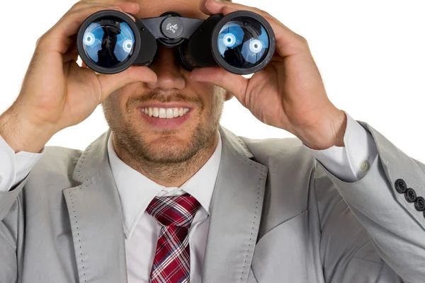 Manager with binoculars — Stock Photo, Image