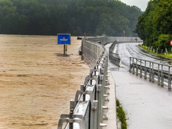 Inundación en 2013, mauthausen, austria — Foto de Stock