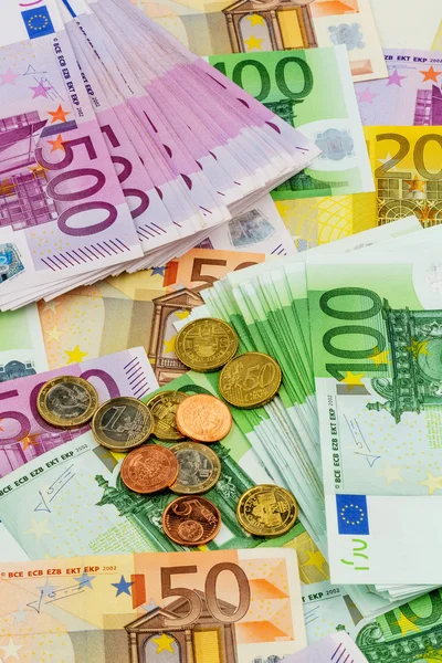 Viele verschiedene Euro-Scheine — Stockfoto