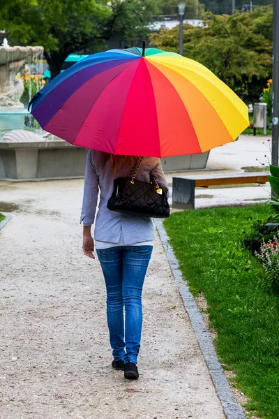 Woman with umbrella — Stock Photo, Image