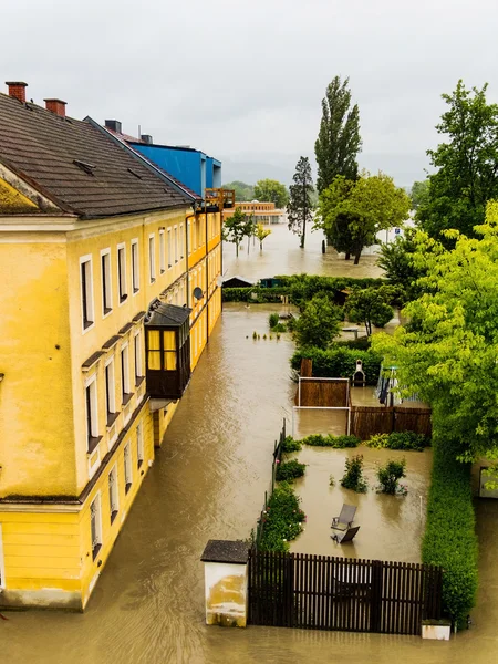 Flood 2013 linz, austria — Stock Photo, Image