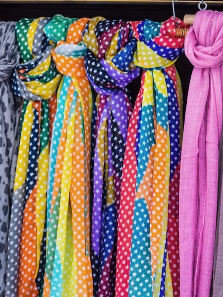 Selection of scarves for sale — Stock Photo, Image