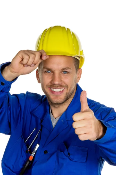 Handwerker mit Helm — Stockfoto