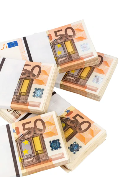 Vele euro-bankbiljetten — Stockfoto