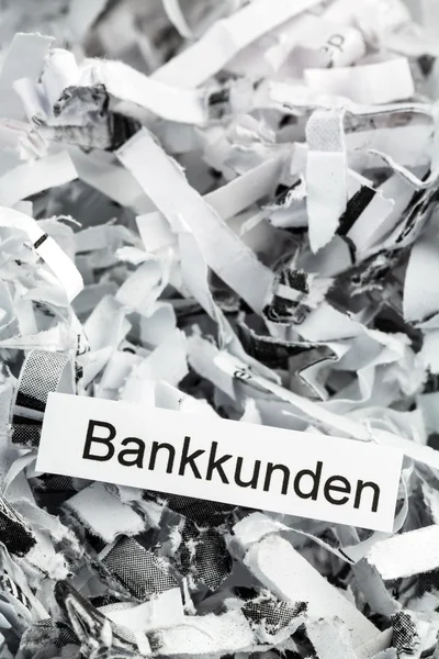 Shredded paper bank customers — Stock Photo, Image