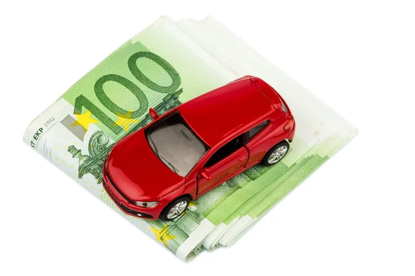 Car on euro notes — Stock Photo, Image