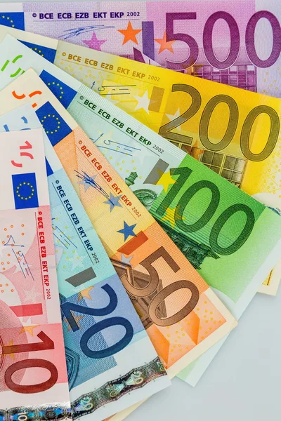 Many different euro bills — Stock Photo, Image