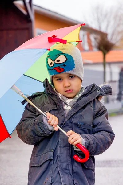Child with umbrella — Stock Photo, Image