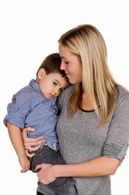 mother and son clipart