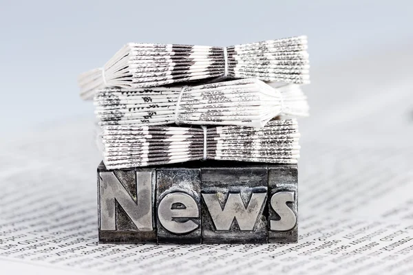 News in lead letters — Stock Photo, Image