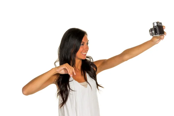 Woman doing selfi — Stock Photo, Image