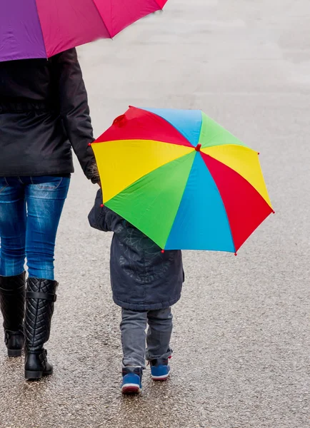 Mother and child with umbrella — Stock Photo, Image