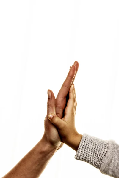 High five gebaar — Stockfoto