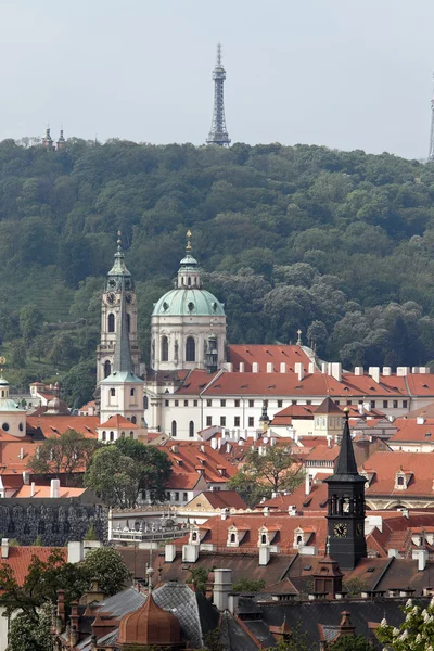 Prague, st. nicholas church and observatory — Stock Photo, Image