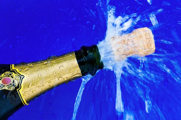 Kork und Champagnerflasche — Stockfoto