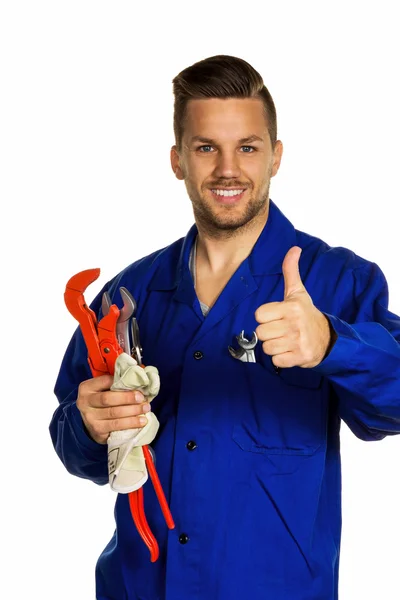 Handyman with tool — Stock Photo, Image