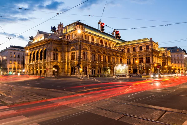 Austria, viena, ópera, atardecer — Foto de Stock