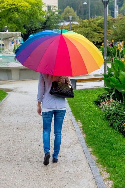 Woman with umbrella — Stock Photo, Image