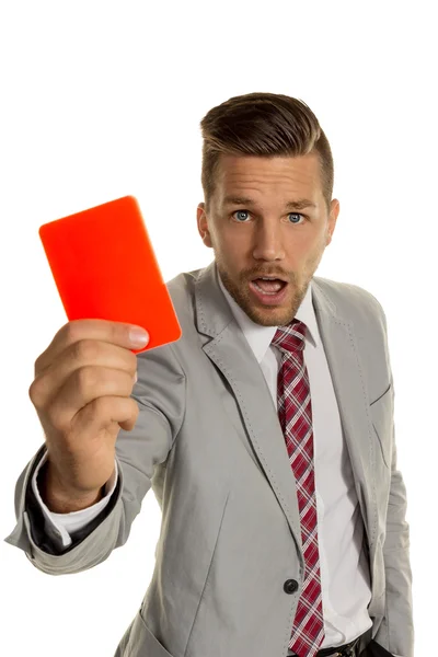 Manager with red card — Stock Photo, Image