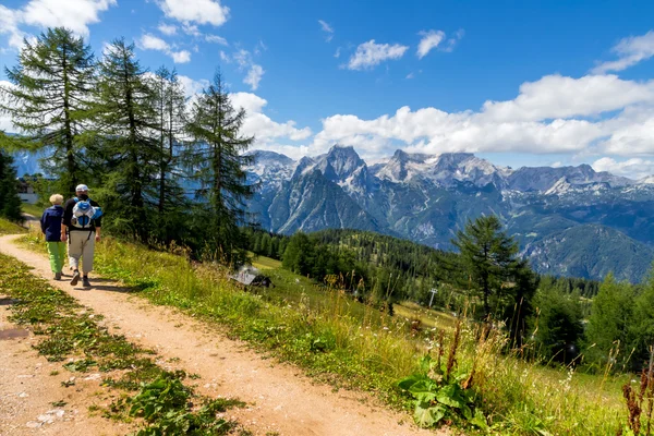 Turisté v horách Rakousko — Stock fotografie